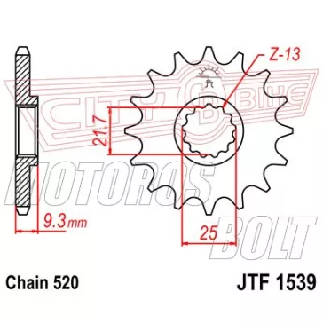 Lánckerék első JT 1539