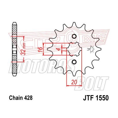 Lánckerék első JT 1550-14