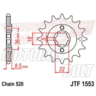 Lánckerék első JT 1553