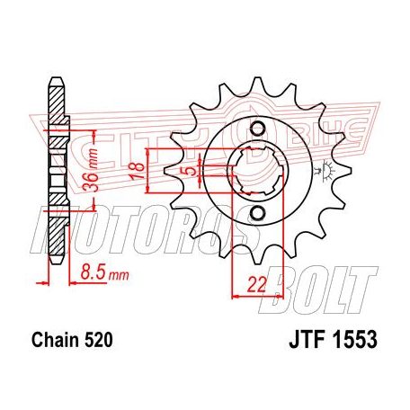 Lánckerék első JT 1553-15