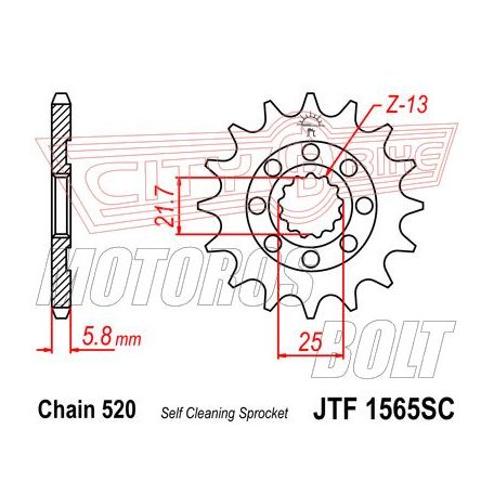 Lánckerék első JT 1565 SC