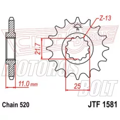 Lánckerék első JT 1581-16