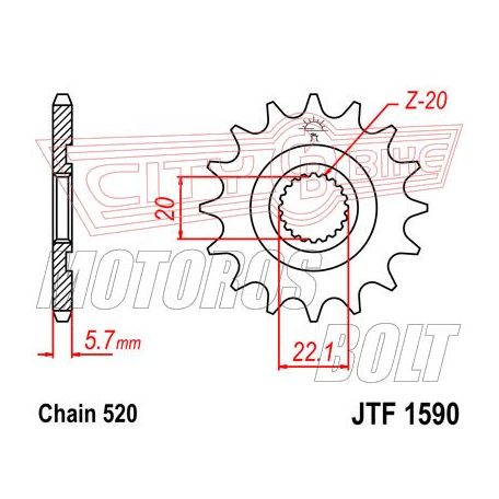 Lánckerék első JT 1590