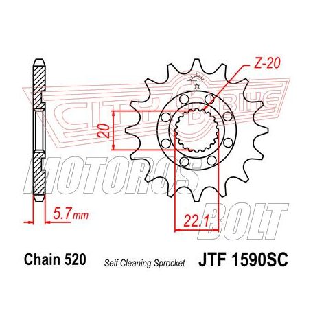 Lánckerék első JT 1590 SC