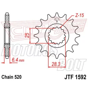 Lánckerék első JT 1592