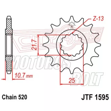 Lánckerék első JT1595-16