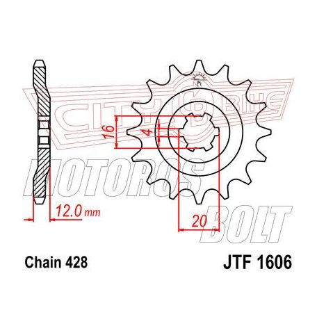 Lánckerék első JT 1606