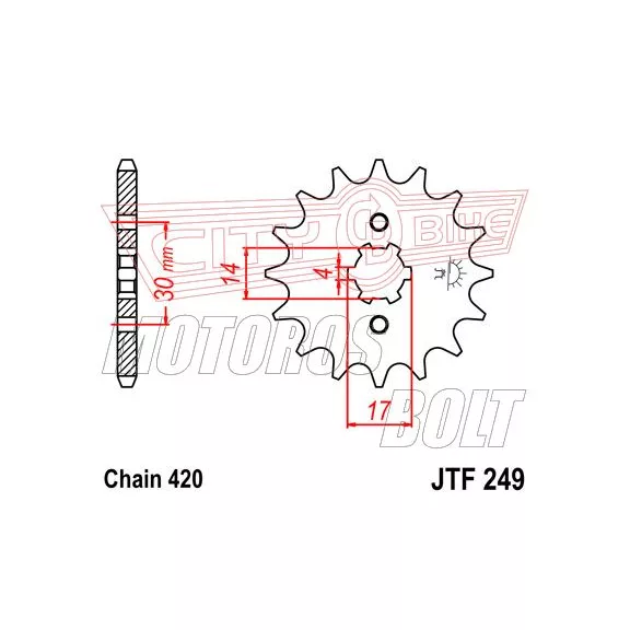 Lánckerék első JT 249-14 Lánckerék első JT 249-14