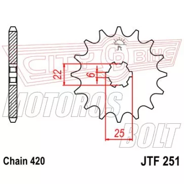 Lánckerék első JT 251