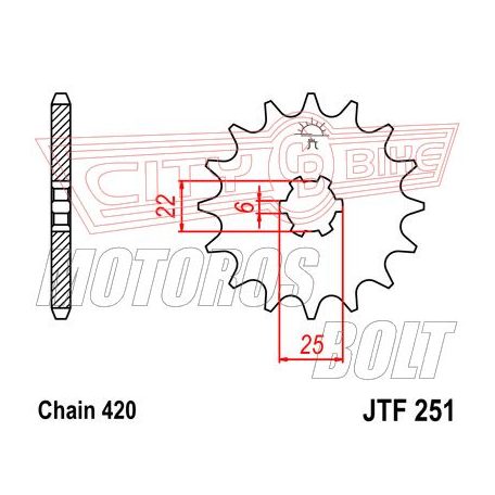 Lánckerék első JT 251-16