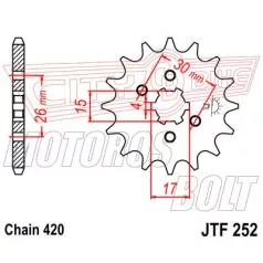 Lánckerék első JT 252