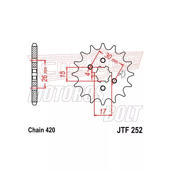 Lánckerék első JT 252 Lánckerék első JT 252