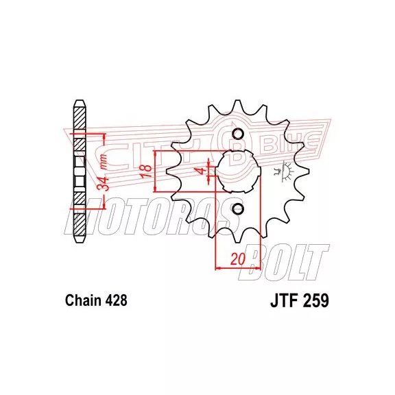 Lánckerék első JT 259-13 Lánckerék első JT 259-13