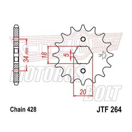 Lánckerék első JT 264-17