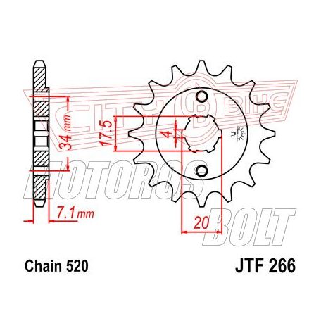 Lánckerék első JT 266