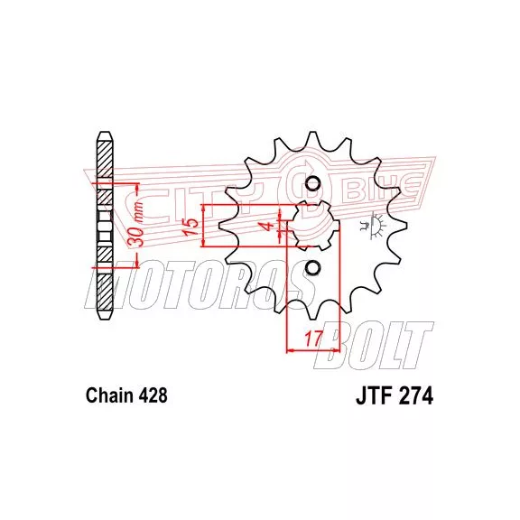 Lánckerék első JT 274-15 Lánckerék első JT 274-15