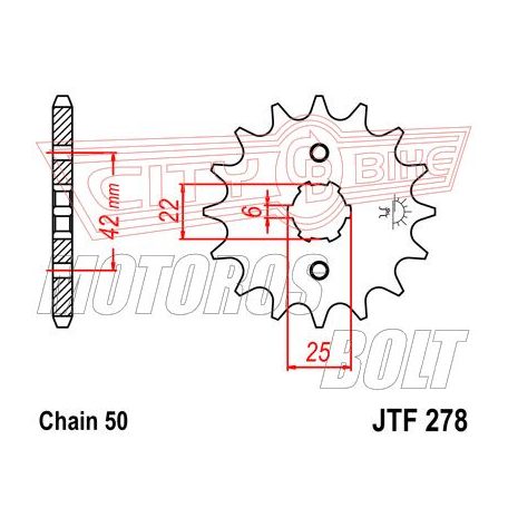 Lánckerék első JT 278-17