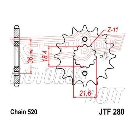 Lánckerék első JT 280