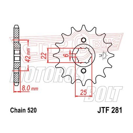 Lánckerék első JT 281-16