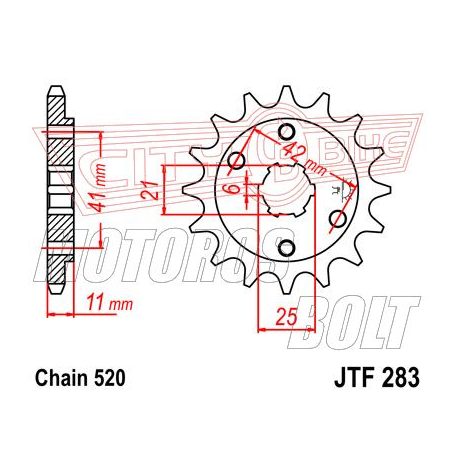 Lánckerék első JT 283