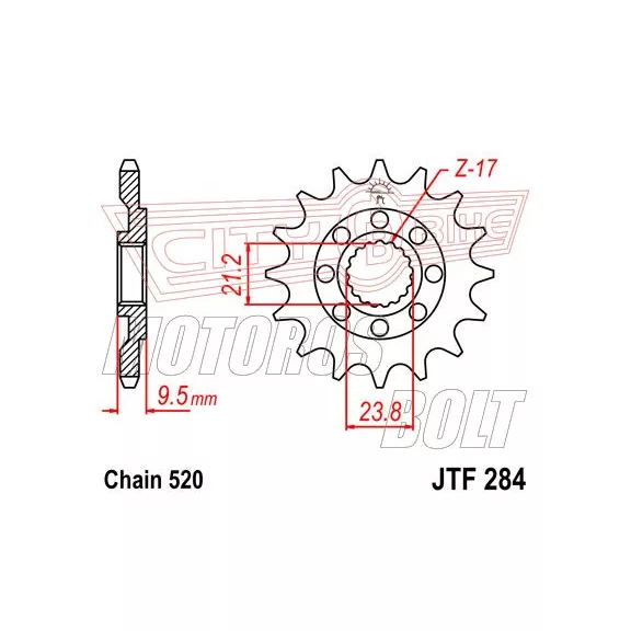 Lánckerék első JT 284-15 Lánckerék első JT 284-15