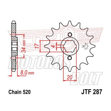 Lánckerék első JT 287