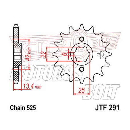 Lánckerék első JT 291-16