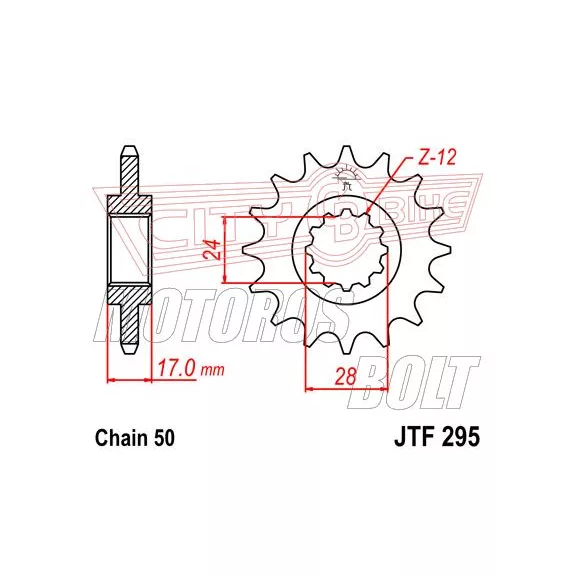 Lánckerék első JT 295-15RB Lánckerék első JT 295-15RB