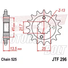 Lánckerék első JT 296-15RB