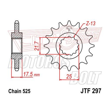 Lánckerék első JT 297-15