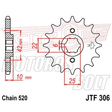 Lánckerék első JT 306-15