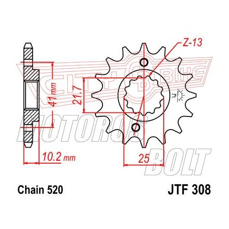 Lánckerék első JT 308