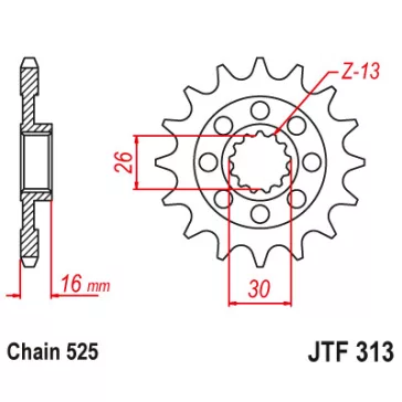 Lánckerék első JT 313-16