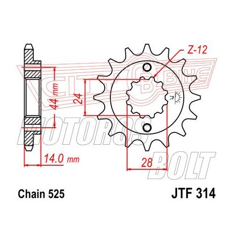 Lánckerék első JT 314-17