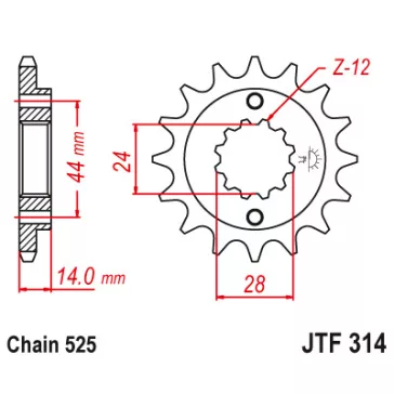 Lánckerék első JT 314-16RB