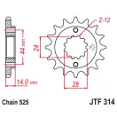 Lánckerék első JT 314-16