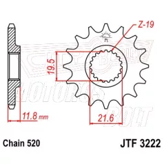 Lánckerék első JT 3222