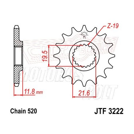 Lánckerék első JT 3222-12