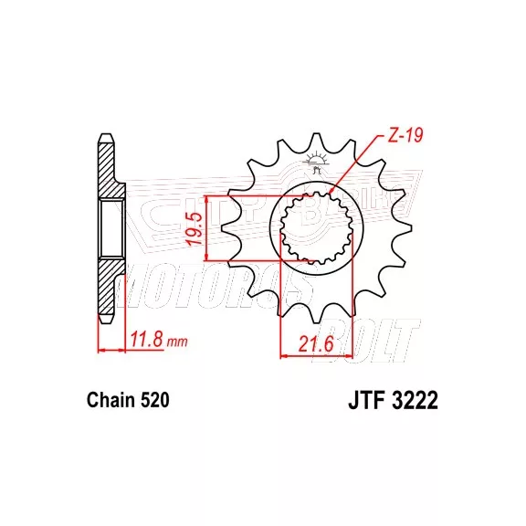 Lánckerék első JT 3222 Lánckerék első JT 3222