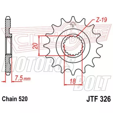 Lánckerék első JT 326