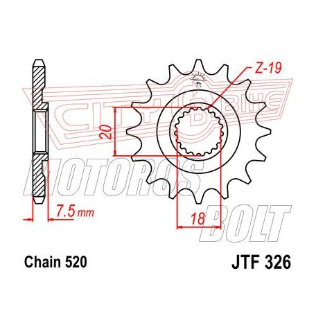 Lánckerék első JT 326