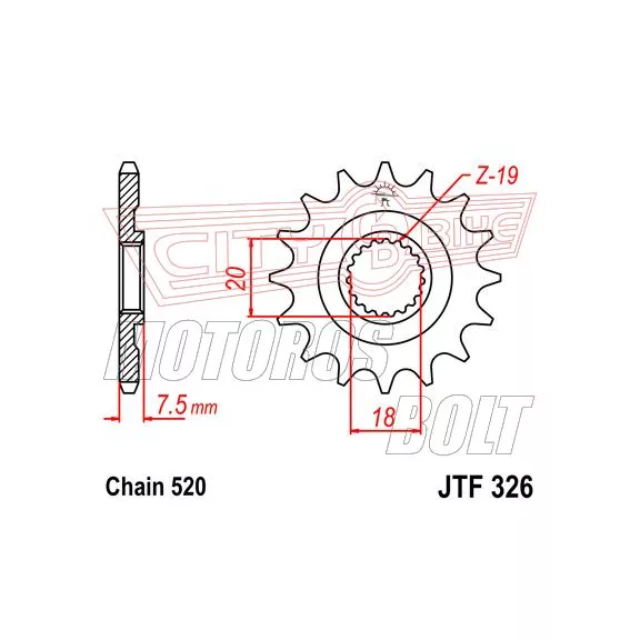 Lánckerék első JT 326-13 Lánckerék első JT 326-13