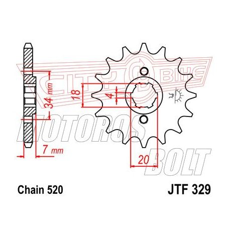 Lánckerék első JT 329