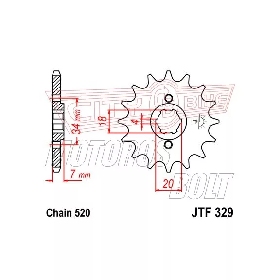 Lánckerék első JT 329-13 Lánckerék első JT 329-13