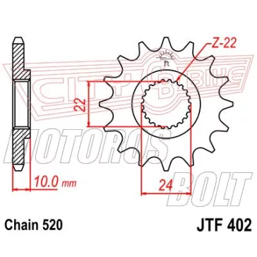 Lánckerék első JT 402