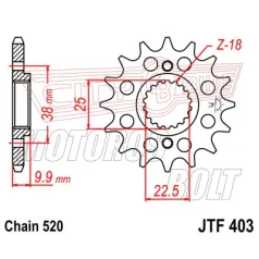 Lánckerék első JT 403-15