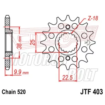 Lánckerék első JT 403