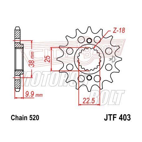 Lánckerék első JT 403