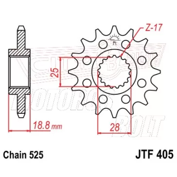 Lánckerék első JT 405
