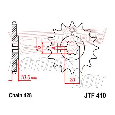 Lánckerék első JT 410-15